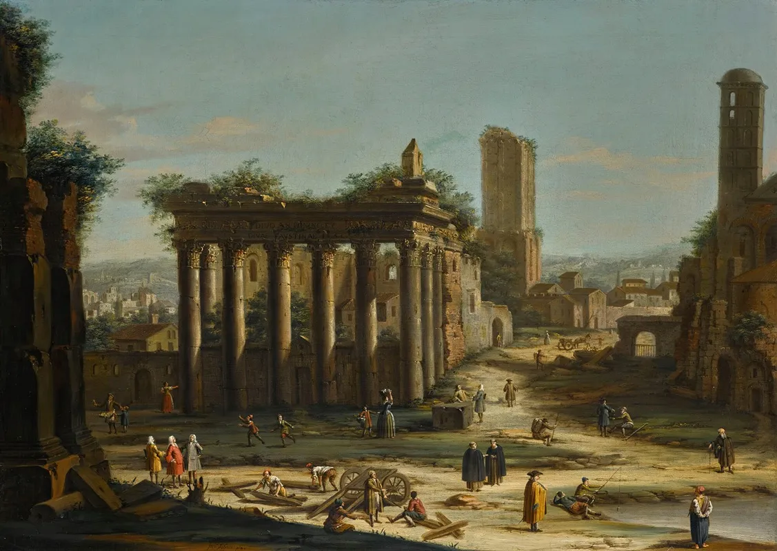 Rome A Capriccio View Of The Forum Wall Art by Jacopo Fabris - High-Resolution Digital Print