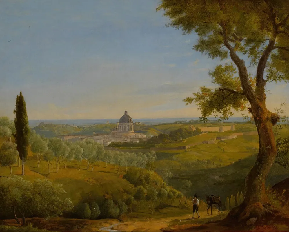 Rome A View Of Saint Peters From Monte Mario Wall Art by Charles Lock Eastlake - High-Resolution Digital Print