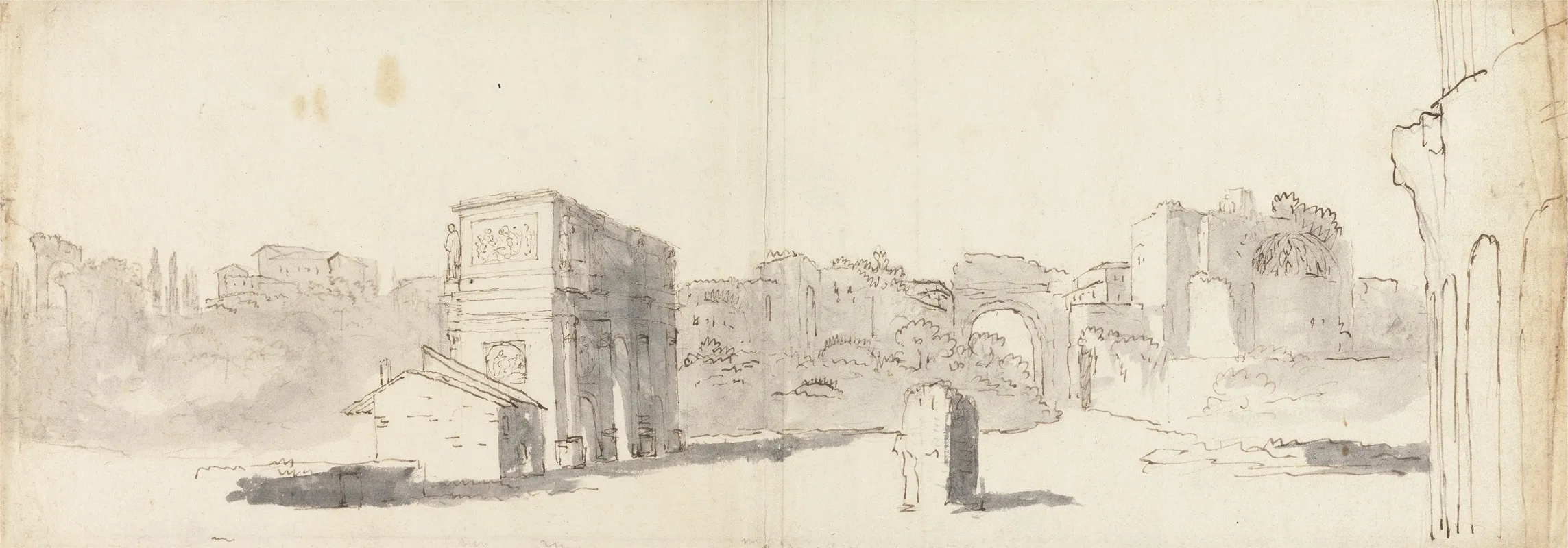 Rome A View Of The Arch Of Constantine With Other Ruins