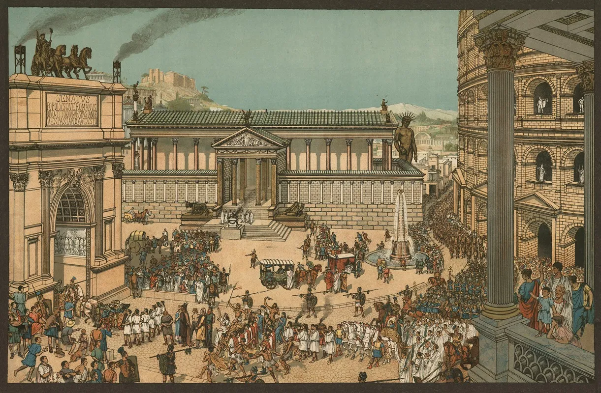 Rome Under The Emperors Triumphal Procession Wall Art by Carl H.F. Schmidt - High-Resolution Digital Print