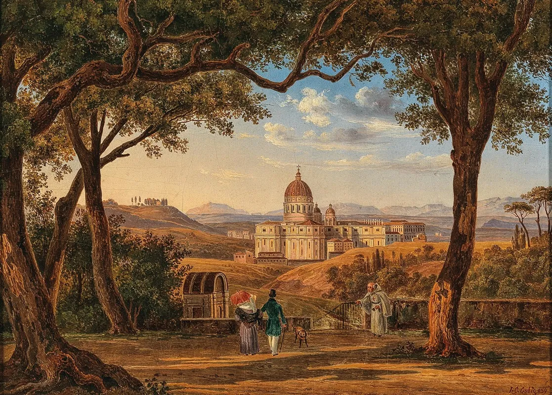 Rome View Of St Peters Basilica Wall Art by Johann Christoph Gubig - High-Resolution Digital Print