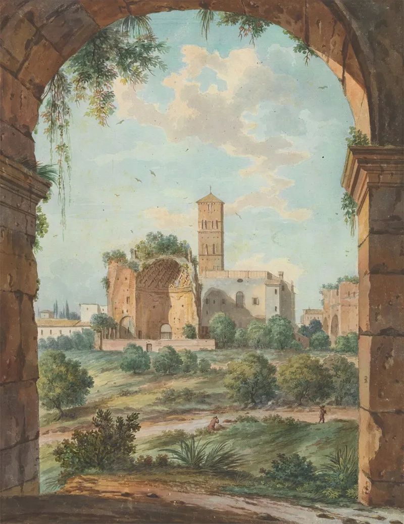 Rome With Ruins Seen Through An Archway