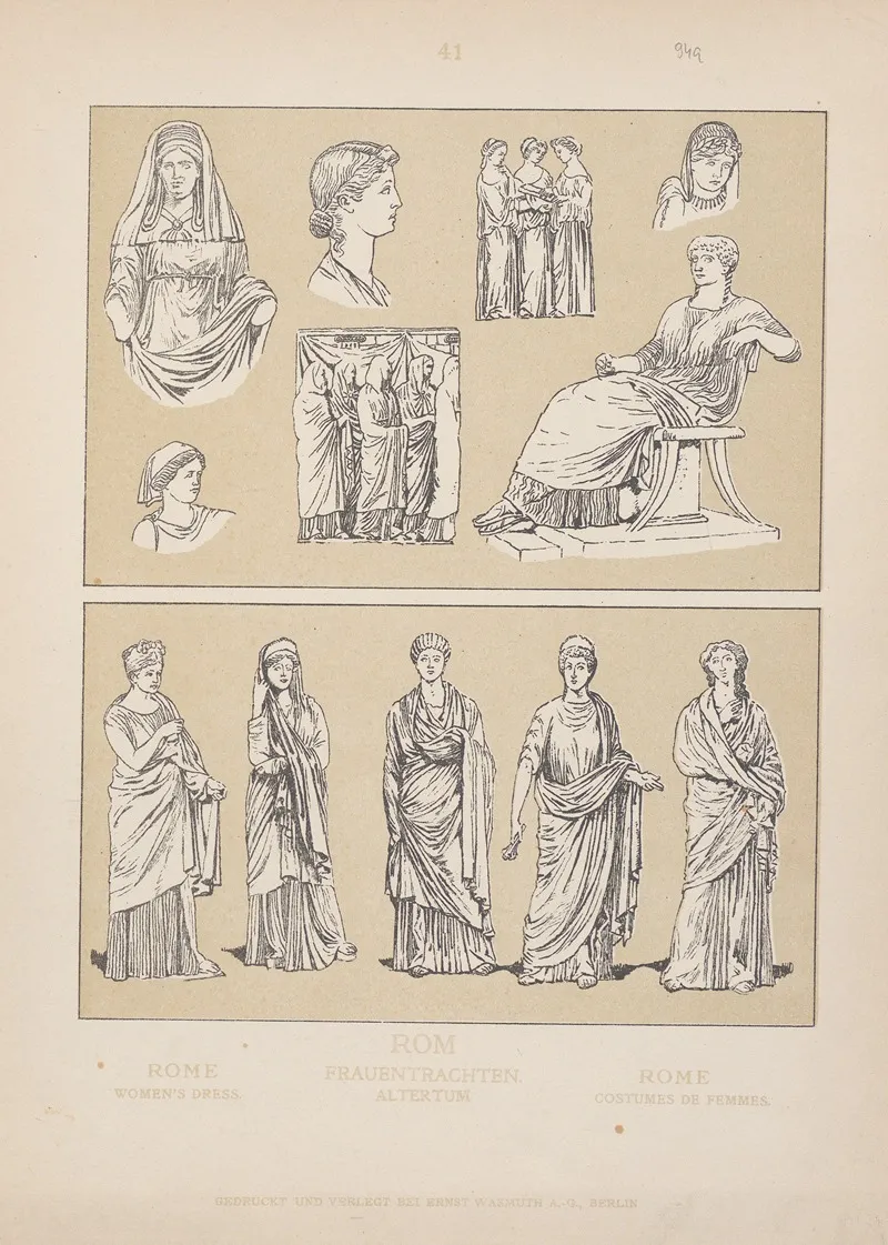 Rome Womens Dress Wall Art by Adolf Rosenberg - High-Resolution Digital Print