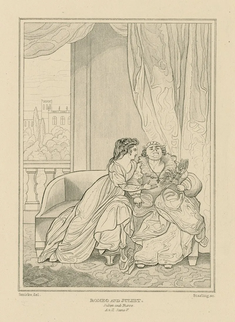 Romeo And Juliet Juliet And Nurse Act Ii Scene V Wall Art by William Francis Starling - High-Resolution Digital Print