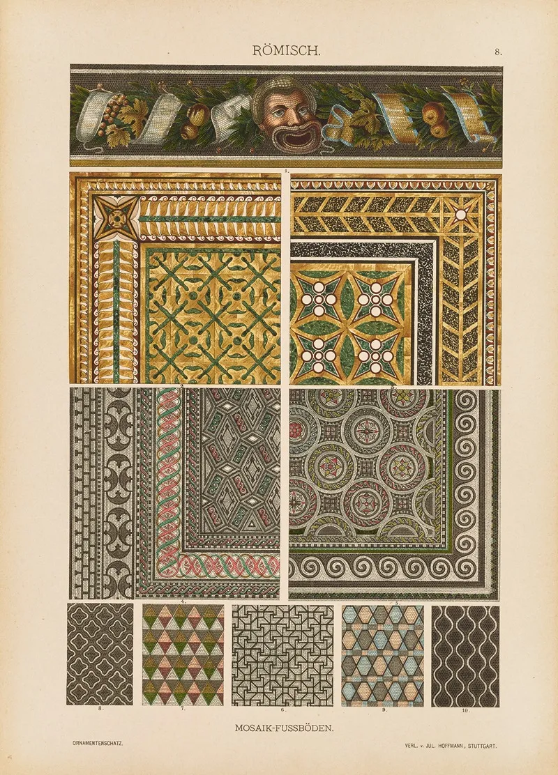 Romisch Mosaik Fussboden Wall Art by Heinrich Dolmetsch - High-Resolution Digital Print