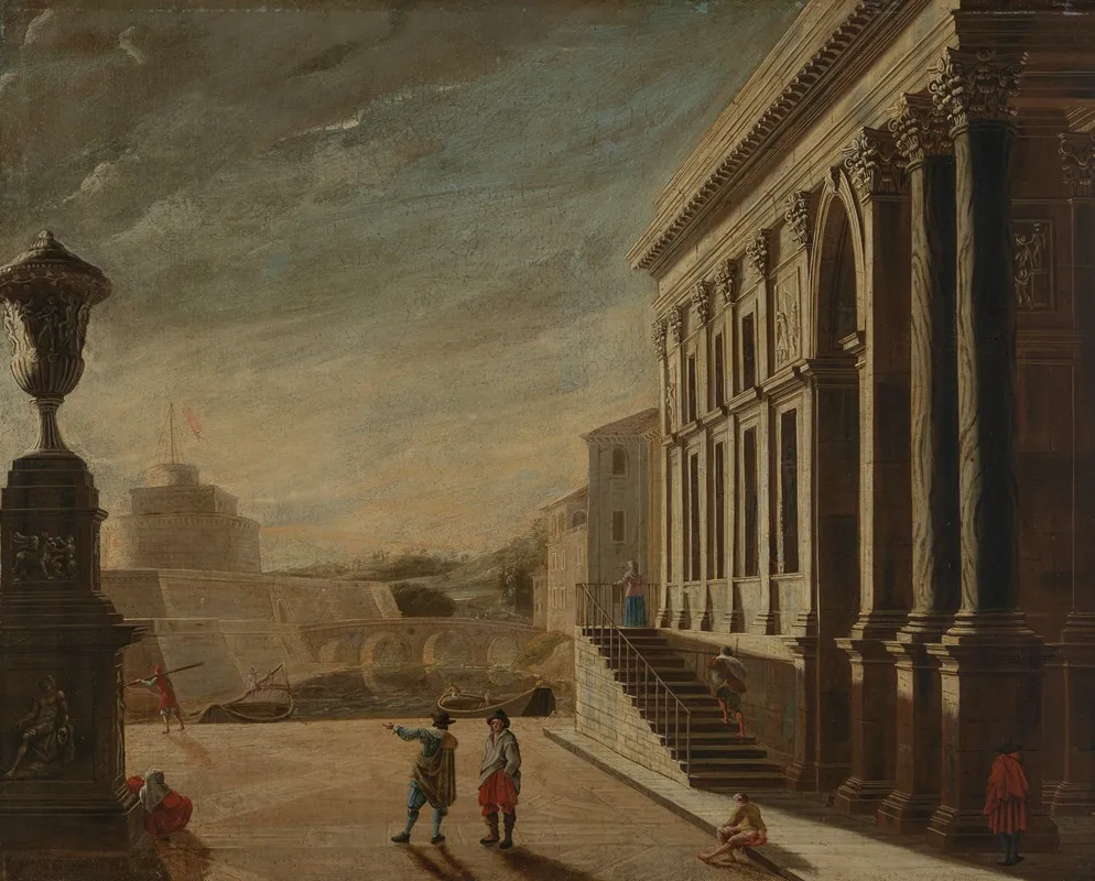 Romische Phantasievedute Mit Blick Auf Die Engelsburg Wall Art by Viviano Codazzi - High-Resolution Digital Print