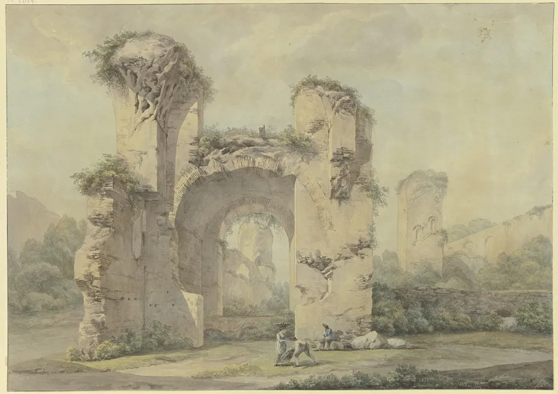 Romische Ruinen Mit Tonnengewolbe Die Bader Des Caracalla Wall Art by Maximilian von Verschaffelt - High-Resolution Digital Print