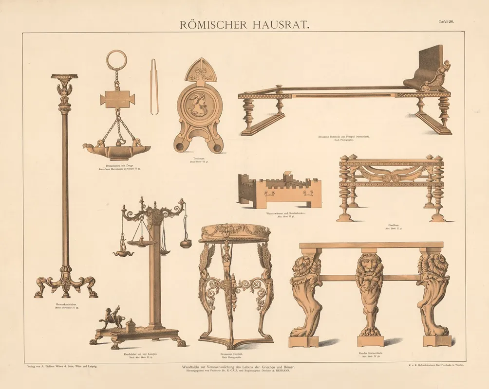 Romischer Hausrat Wall Art by A. Pichlers Witwe &amp; Sohn - High-Resolution Digital Print