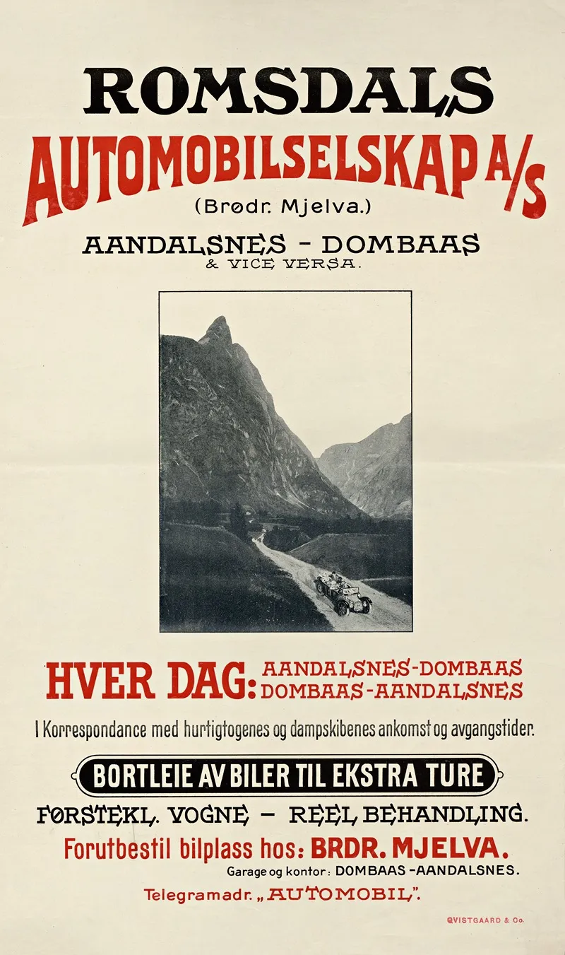 Romsdals Automobilselskap Wall Art by Qvistgaard & Co. Lito - High-Resolution Digital Print
