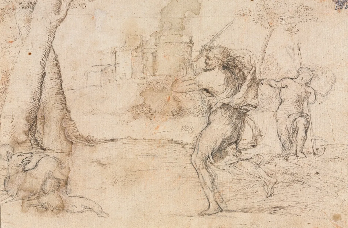 Romulus And Remus Found By Faustulus Wall Art by Girolamo Romanino - High-Resolution Digital Print