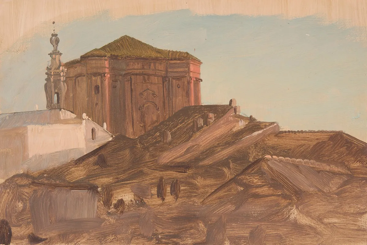 Rooftops Near Santandrea Delle Fratte From The Pincio Rome Wall Art by Frederic Edwin Church - High-Resolution Digital Print
