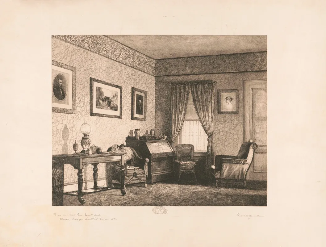 Room In Which General Grant Died David Cottage Mount Macgregor N Y Wall Art by George H. Yewell - High-Resolution Digital Print