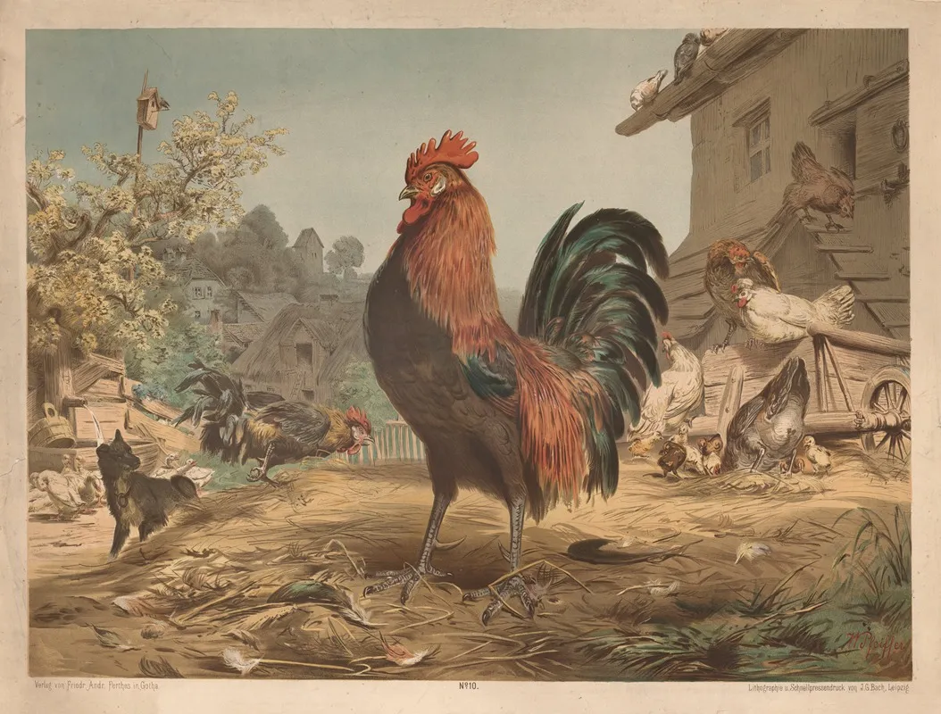 Rooster 8 Wall Art by Otto Speckter - High-Resolution Digital Print