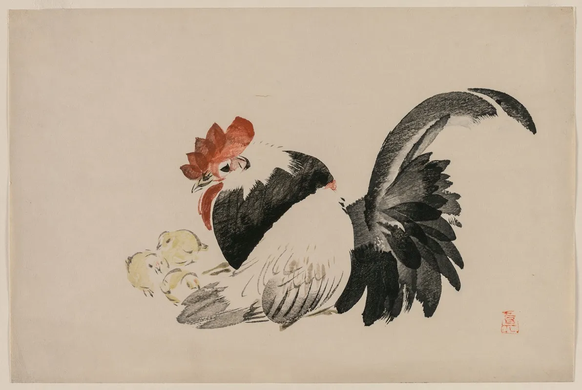Rooster Hen And Chicks