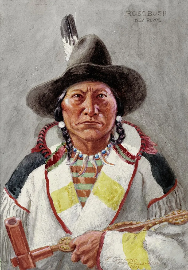 Rose Bush Nez Perce Wall Art by Joseph Scheuerle - High-Resolution Digital Print