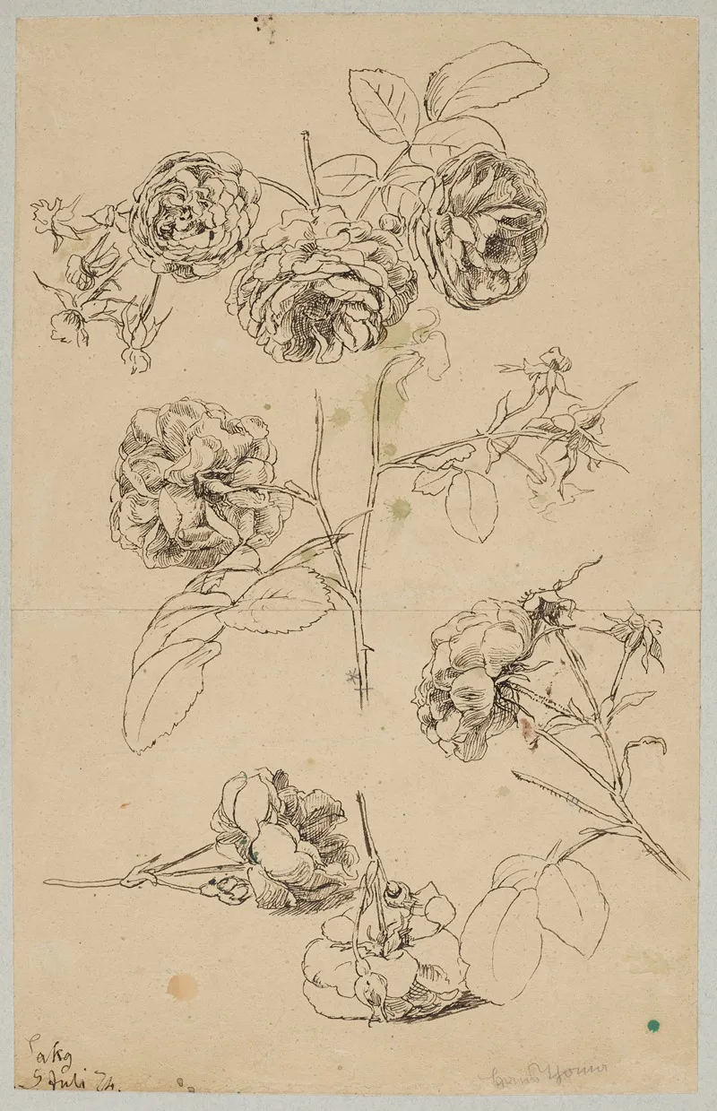 Rosebuds 2 Wall Art by Hans Thoma - High-Resolution Digital Print