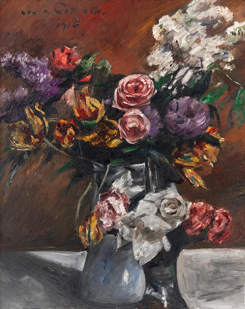 Rosen Tulpen Und Flieder Wall Art by Lovis Corinth - High-Resolution Digital Print