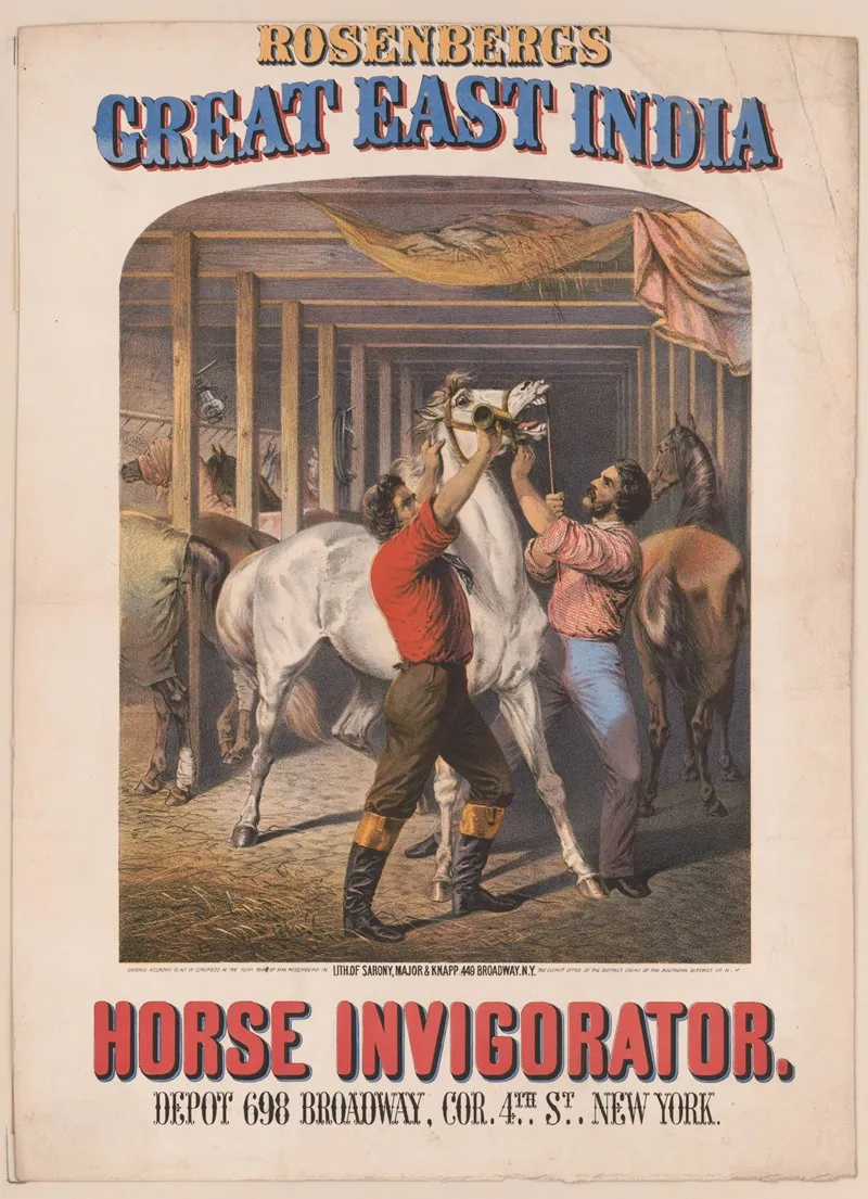 Rosenbergs Great East India Horse Invigorator Wall Art by Sarony, Major &amp; Knapp Lith. - High-Resolution Digital Print