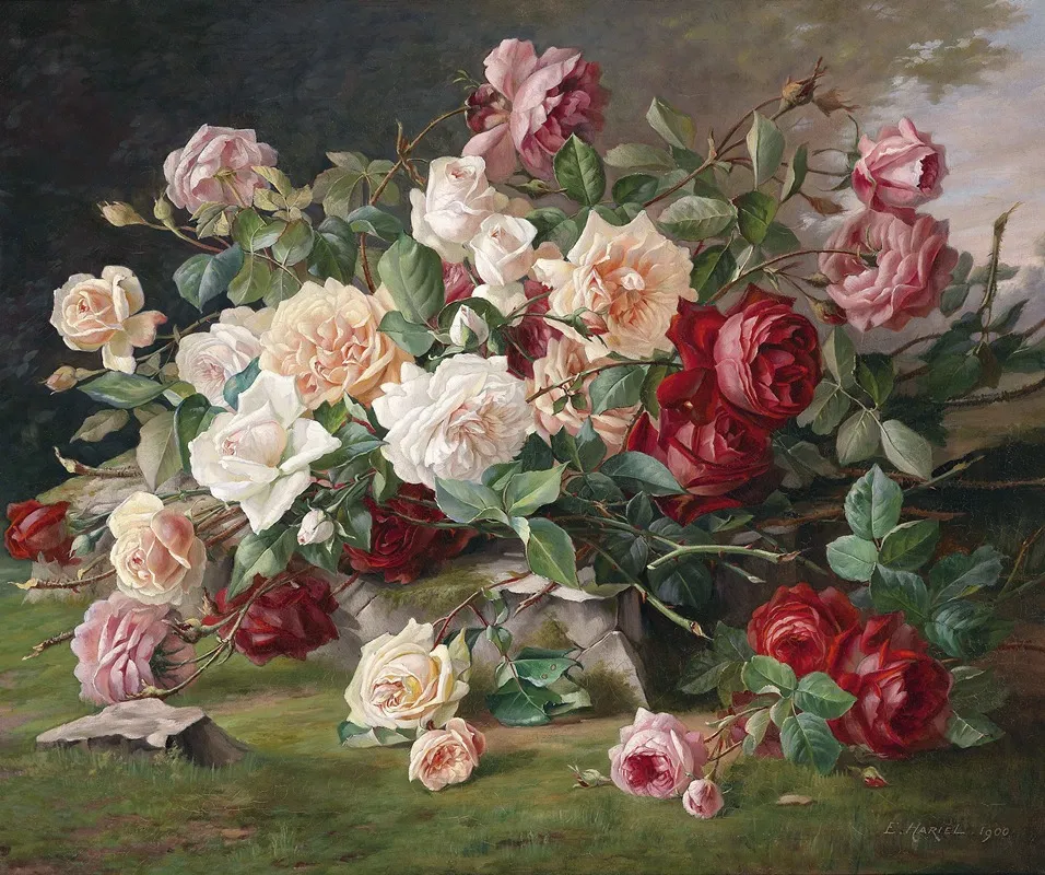 Rosenstillleben Wall Art by E Hariel - High-Resolution Digital Print