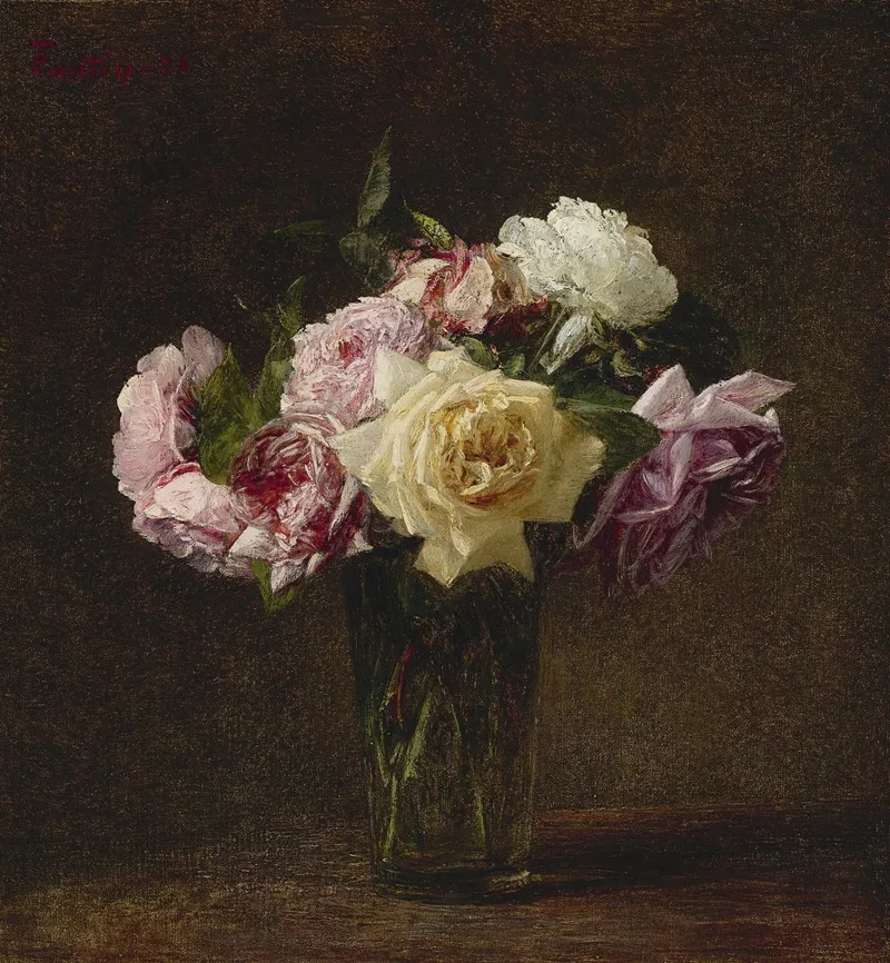 Roses 30 Wall Art by Henri Fantin-Latour - High-Resolution Digital Print