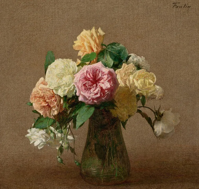Roses 36 Wall Art by Henri Fantin-Latour - High-Resolution Digital Print