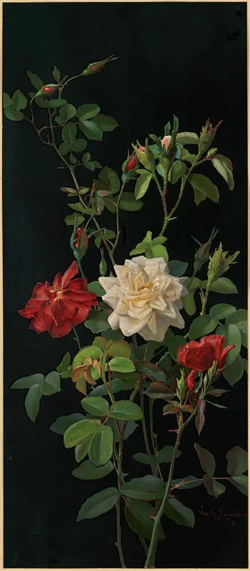 Roses And Buds Wall Art by George Cochran Lambdin - High-Resolution Digital Print