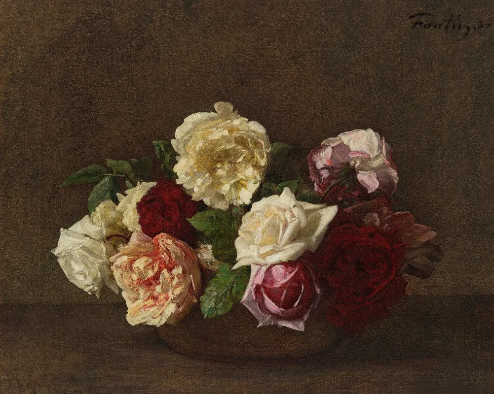 Roses Dans Une Coupe Wall Art by Henri Fantin-Latour - High-Resolution Digital Print