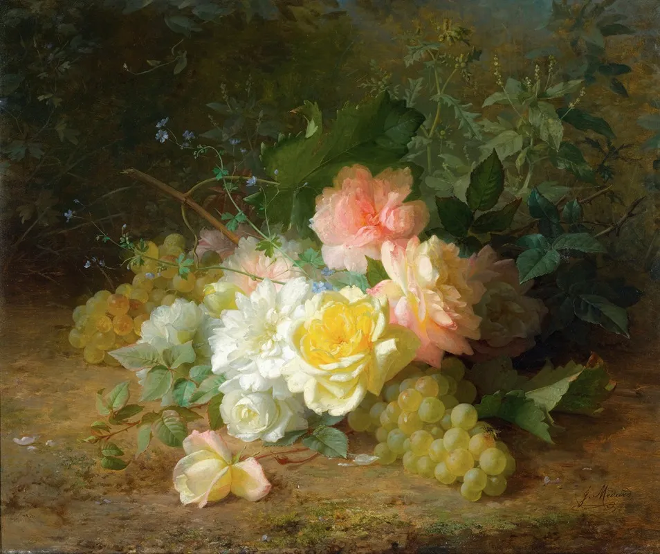 Roses Et Raisins Wall Art by Jules Ferdinand Médard - High-Resolution Digital Print