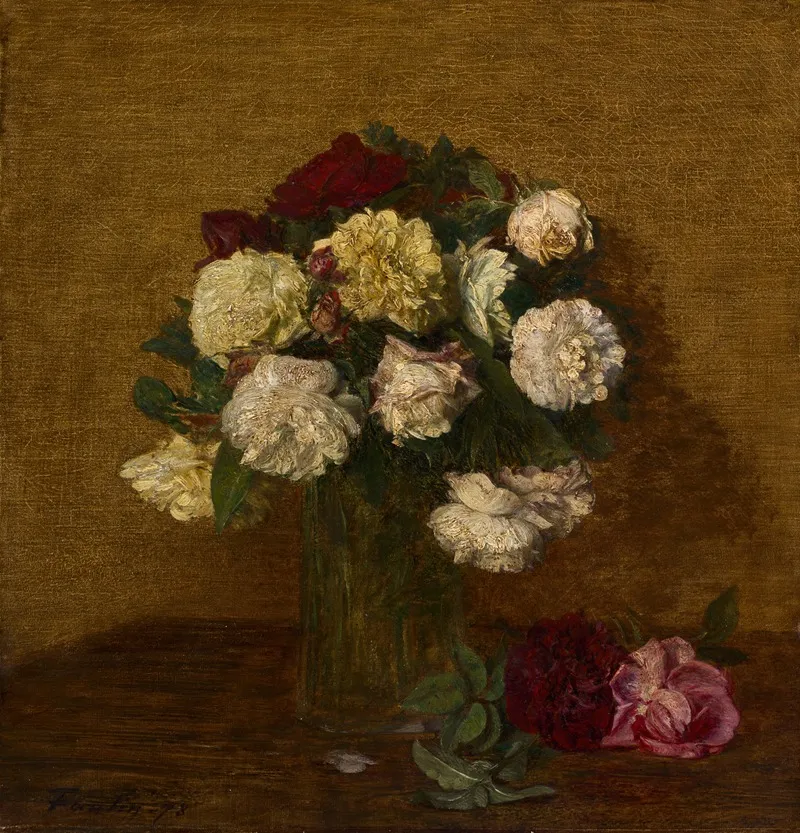 Roses In A Vase 2 Wall Art by Henri Fantin-Latour - High-Resolution Digital Print