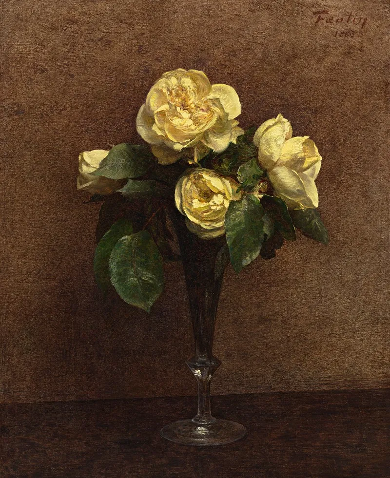 Roses Jaunes Marechal Niel Wall Art by Henri Fantin-Latour - High-Resolution Digital Print