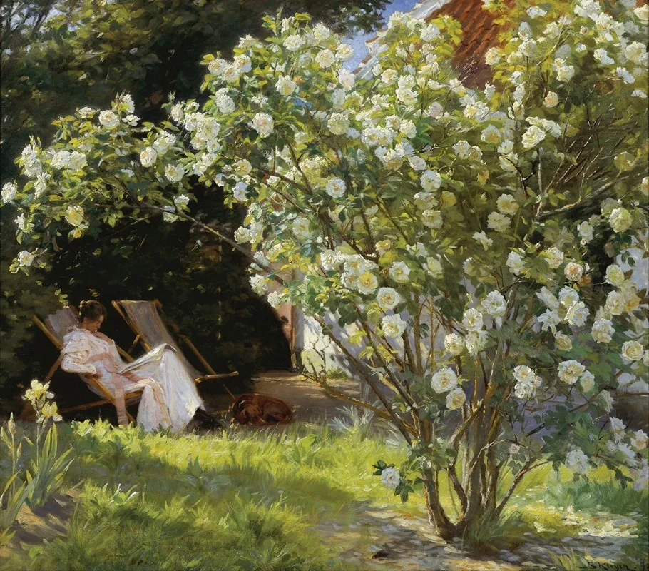 Roses Marie Kroyer Seated In The Deckchair In The Garden By Mrs Bendsens House