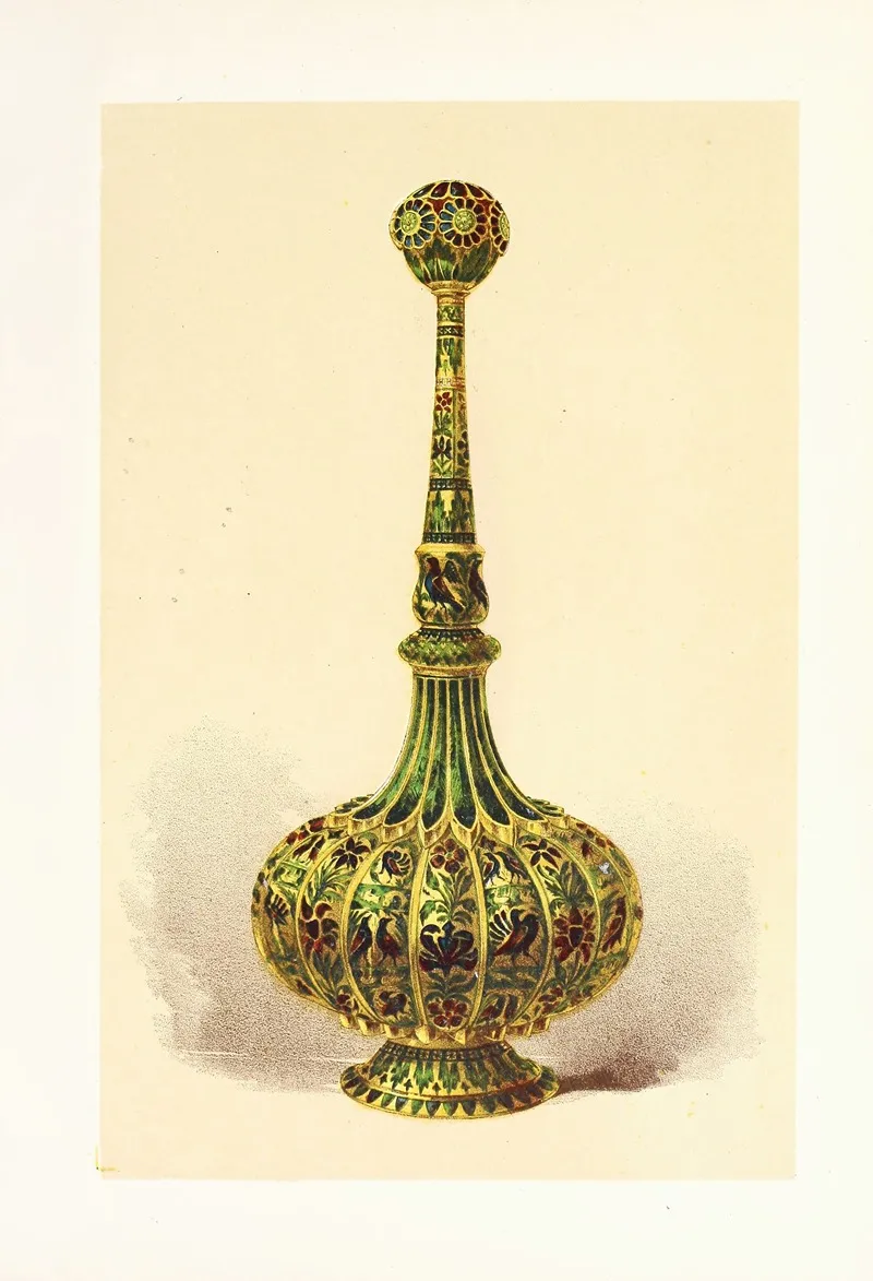 Rosewater Bottle Or Sprinkler In Silver Gilt And Enamelled Wall Art by John Charles Robinson - High-Resolution Digital Print
