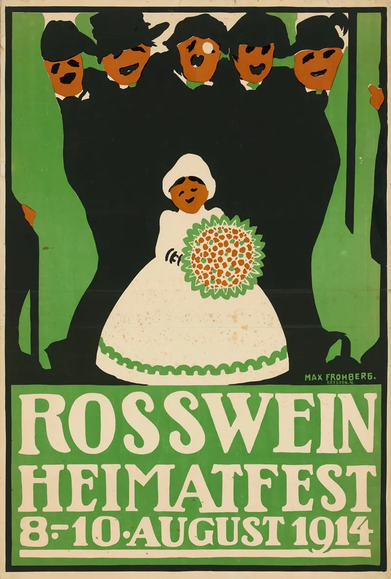 Rosswein Heimatfest 1914 Wall Art by Max Frohberg - High-Resolution Digital Print