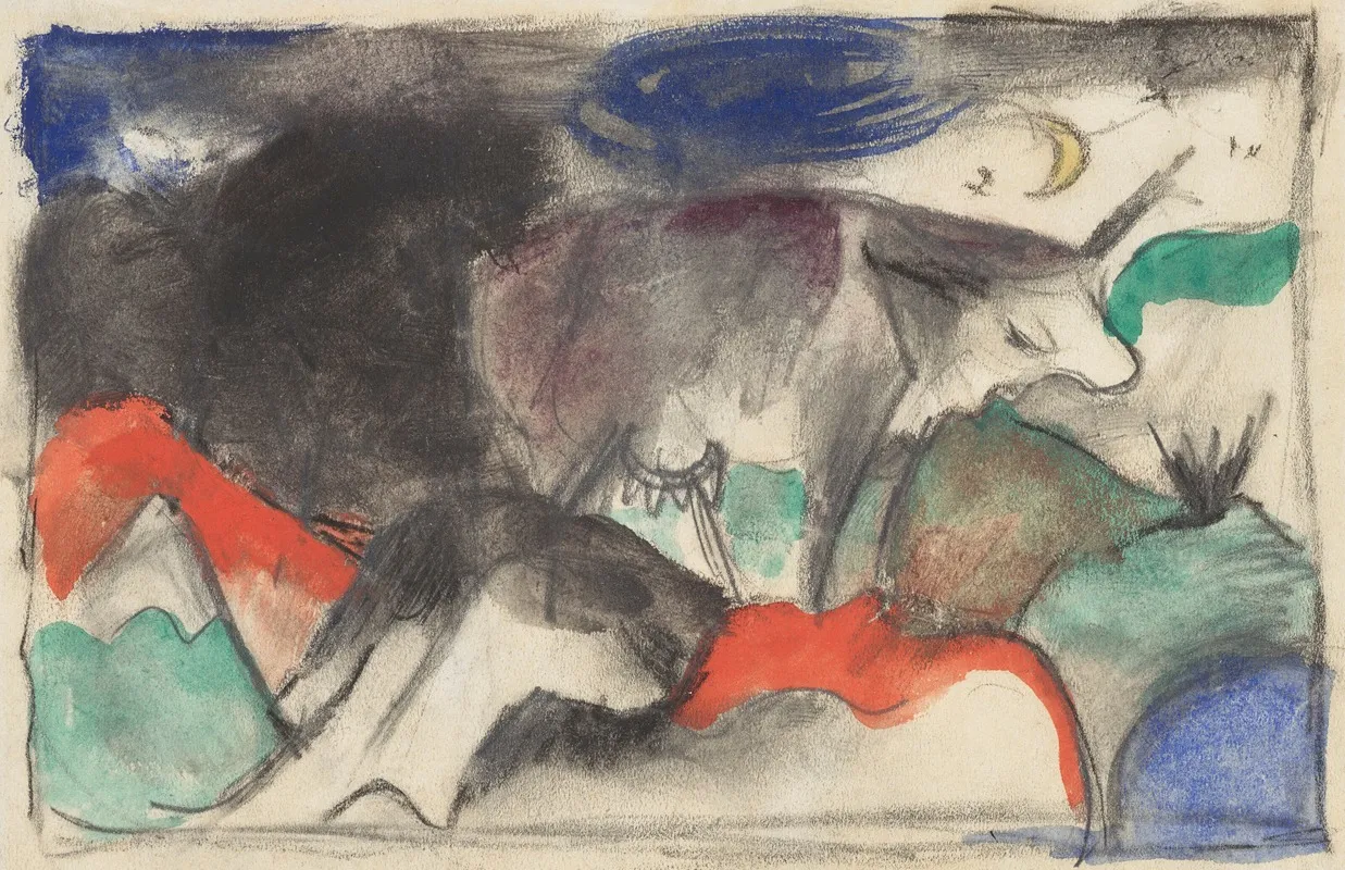 Rotes Rind Wall Art by Franz Marc - High-Resolution Digital Print
