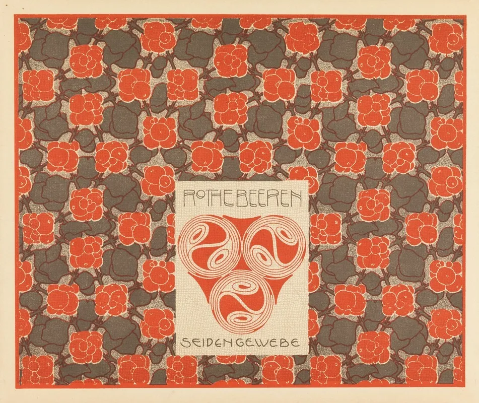 Rothebeeren Seiden Gewebe Red Berries Silk Weaving