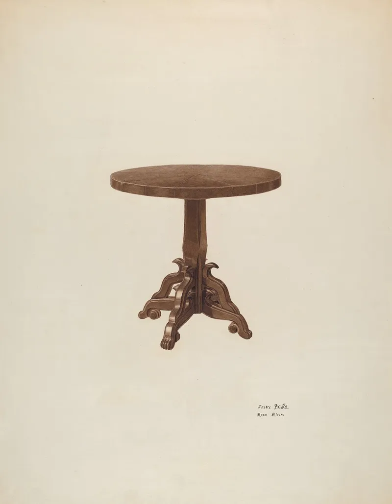 Round Top Table Wall Art by Jesus Pena - High-Resolution Digital Print