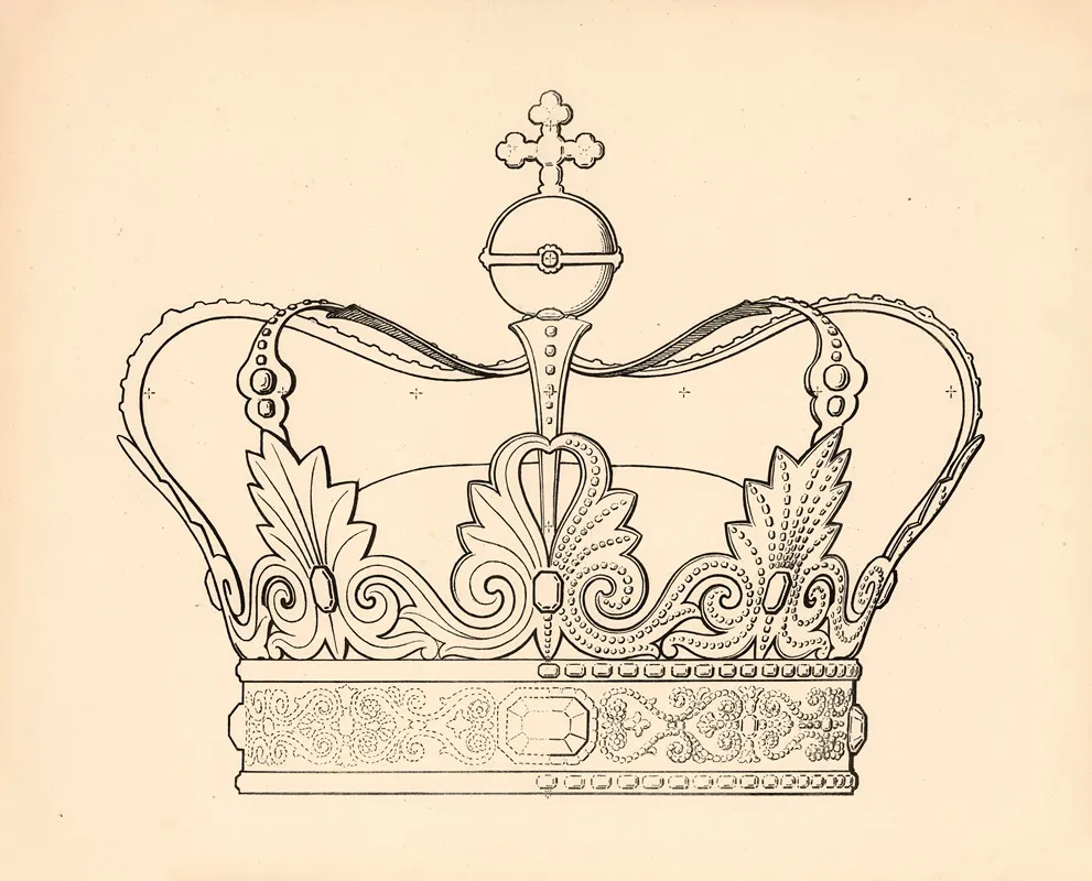 Royal Crown Wall Art by Carl Ludvig Petersen - High-Resolution Digital Print
