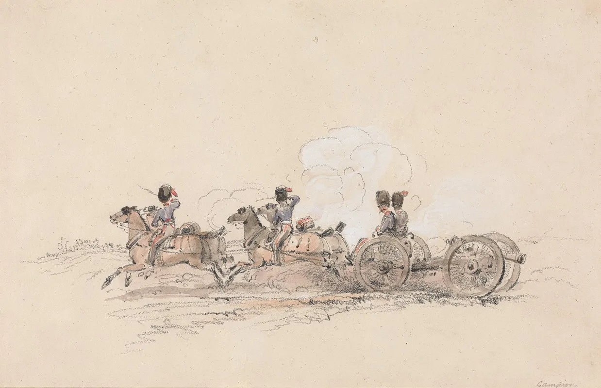 Royal Horse Artillery At The Gallop Wall Art by George Bryant Campion - High-Resolution Digital Print