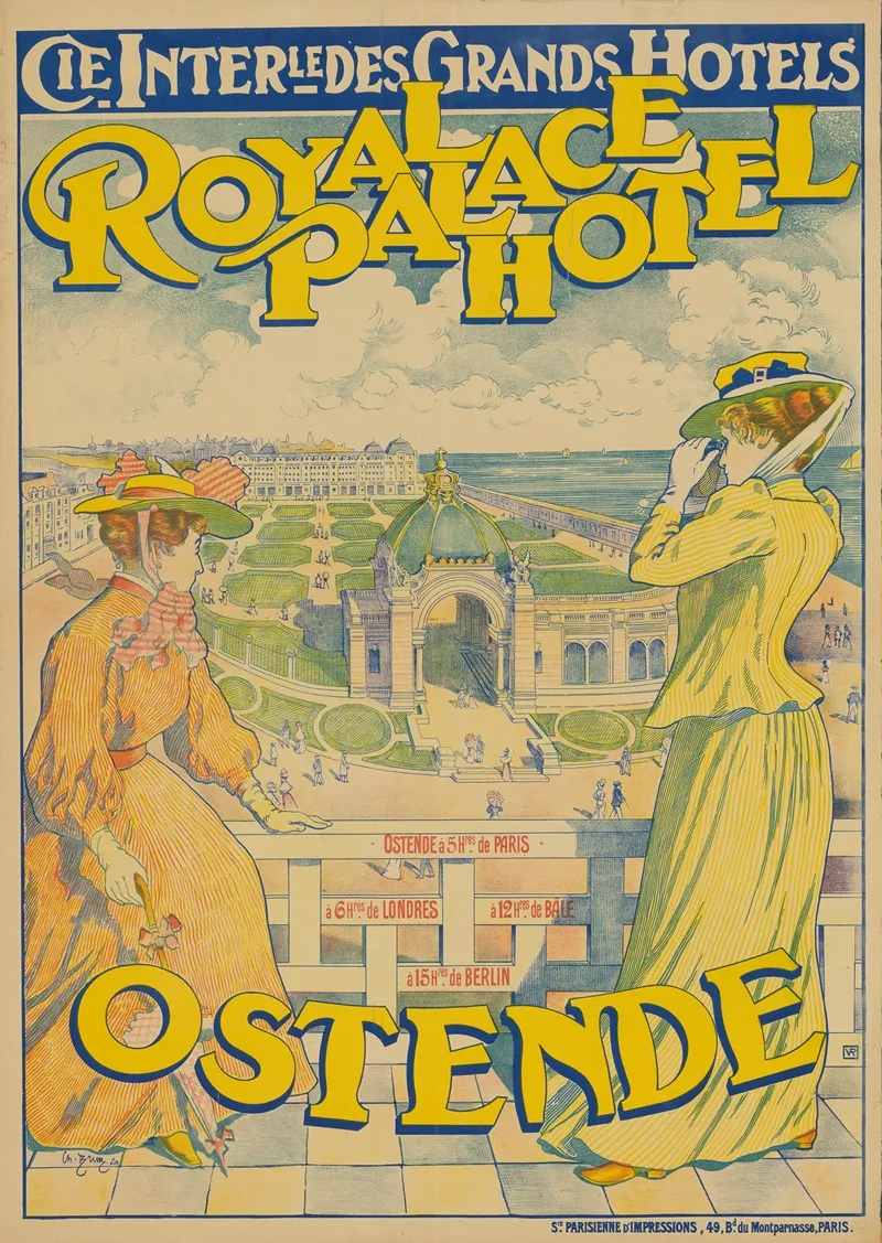 Royal Palace Hotel Ostende Wall Art by Charles Brun - High-Resolution Digital Print