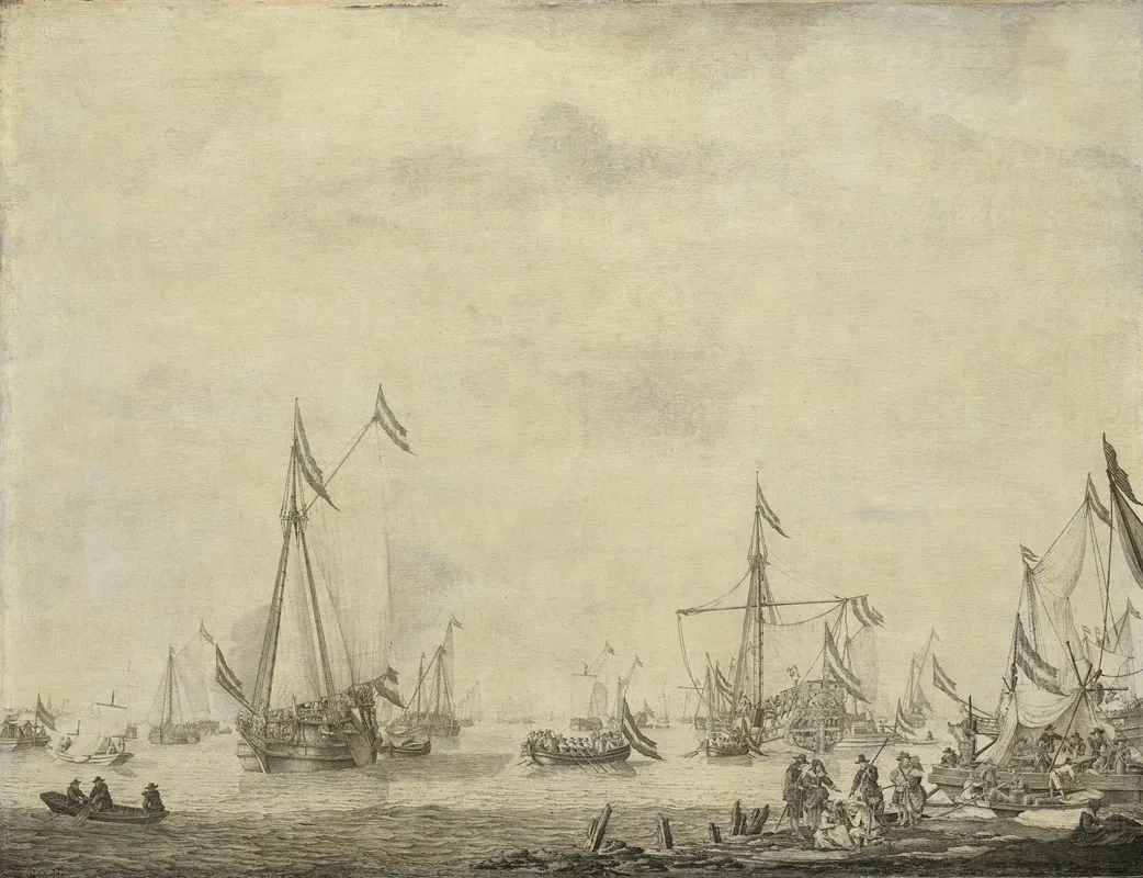 Royal Yacht And State Yacht Sail From Moerdijk With Charles Ii King Of England On Board 1660