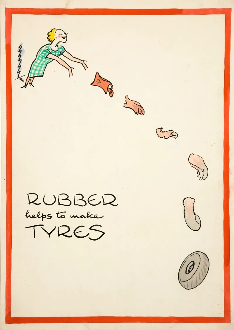 Rubber Helps To Make Tyres Wall Art by Cyril Kenneth Bird (Fougasse)   - High-Resolution Digital Print