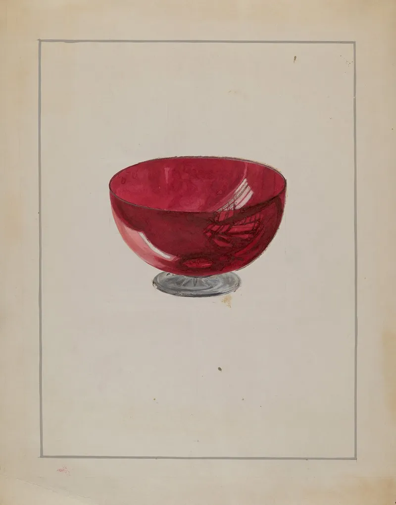 Ruby Bowl With Clear Foot