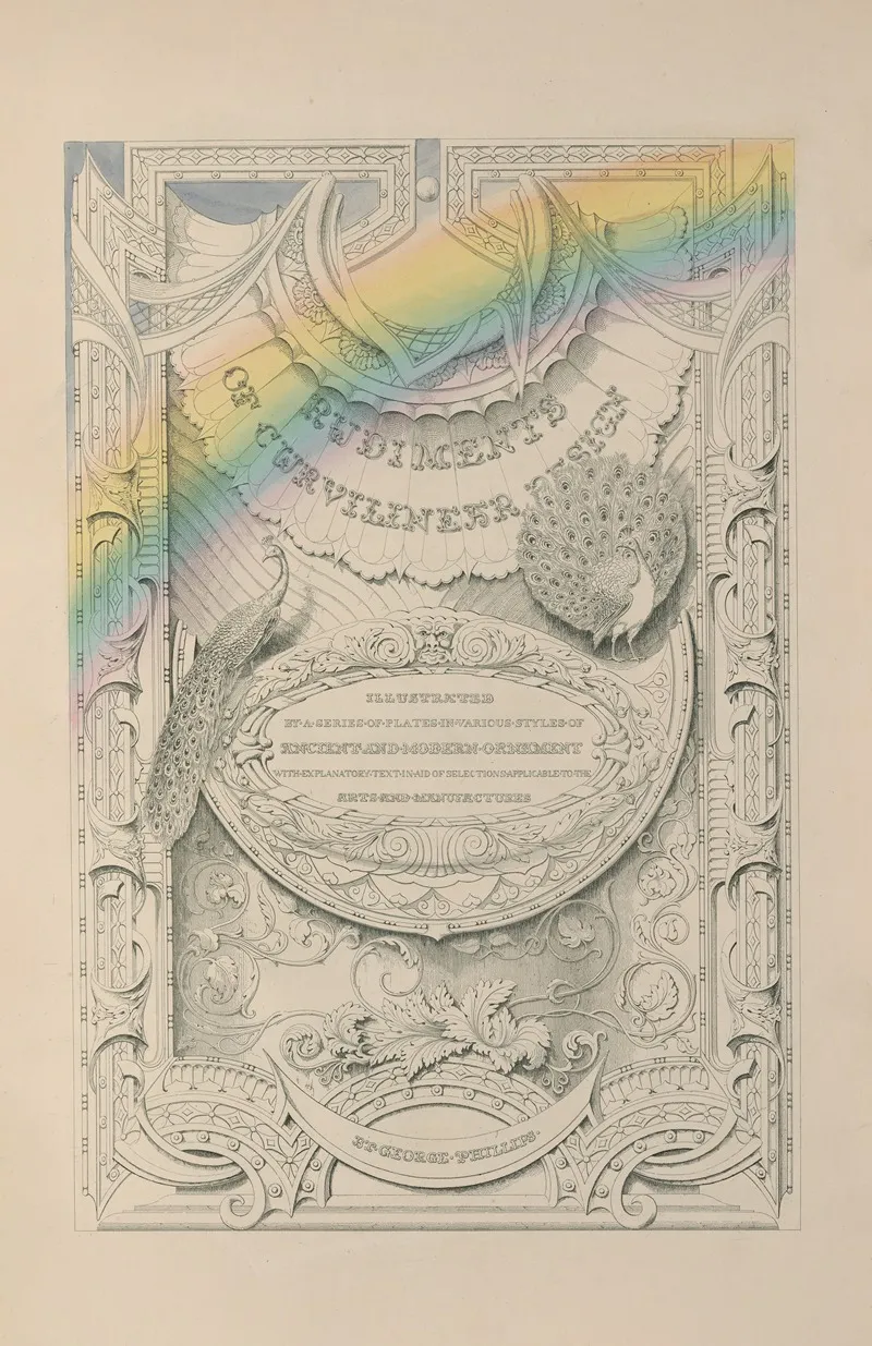 Rudiments Of Curvilinear Design Pl 01 Wall Art by George Phillips - High-Resolution Digital Print