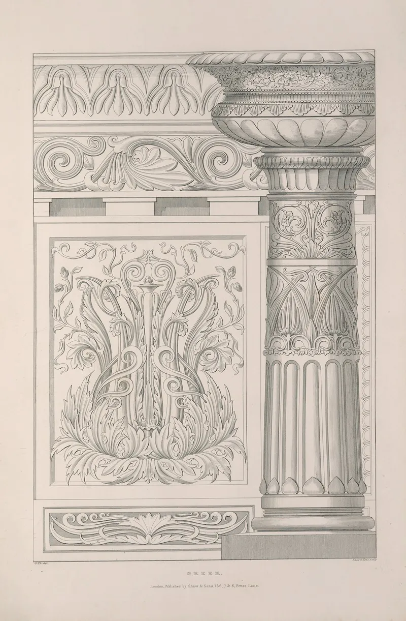 Rudiments Of Curvilinear Design Pl 03 Wall Art by George Phillips - High-Resolution Digital Print