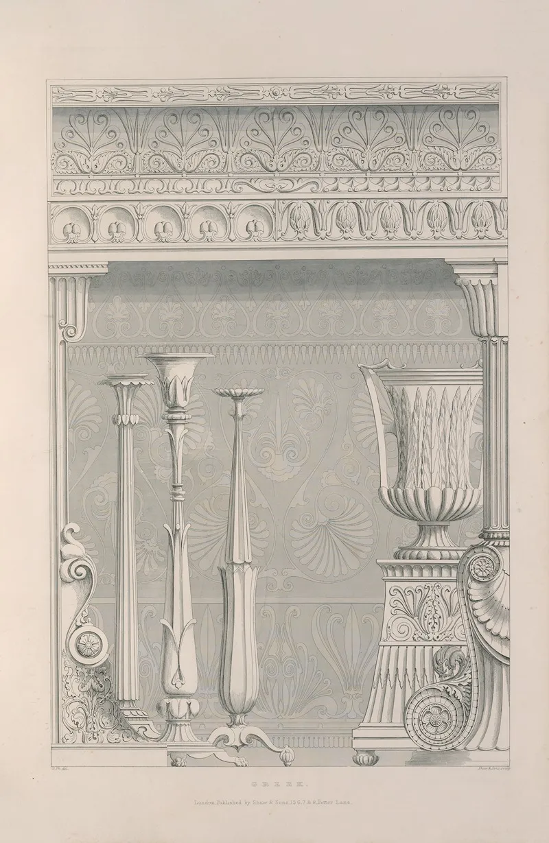 Rudiments Of Curvilinear Design Pl 04 Wall Art by George Phillips - High-Resolution Digital Print