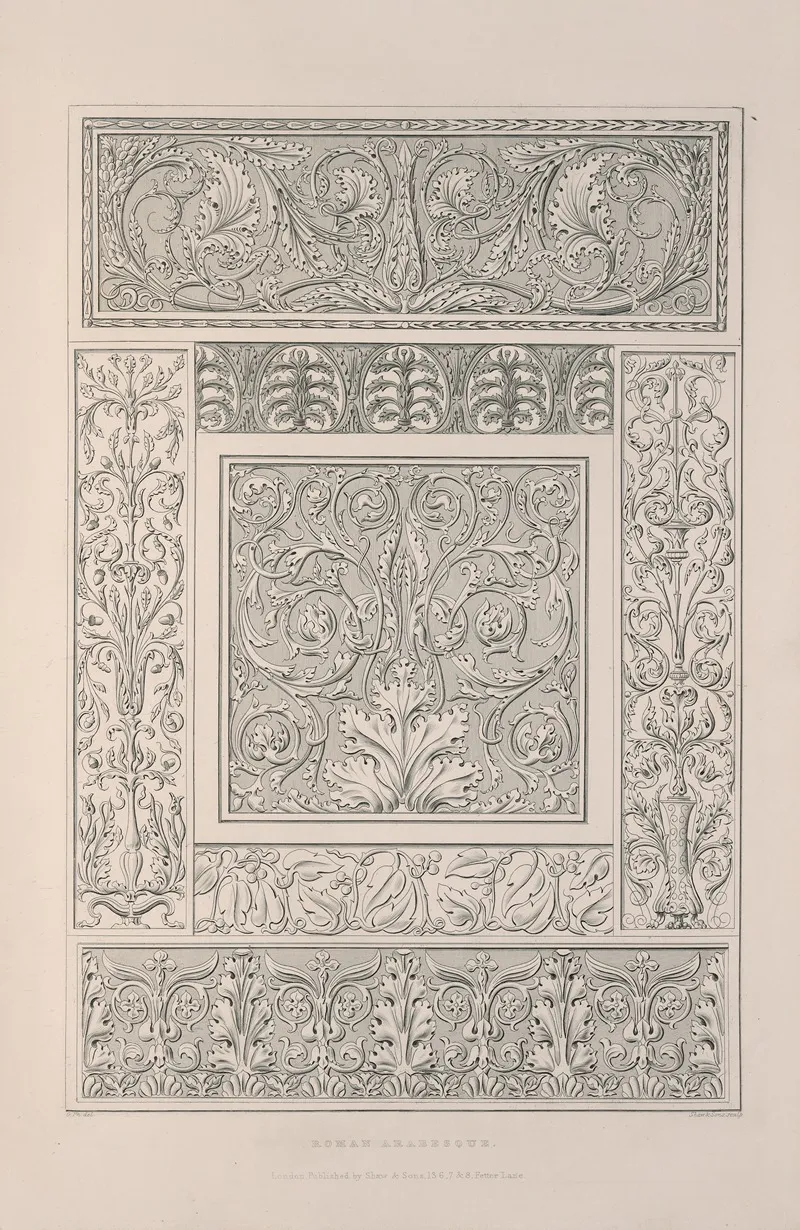 Rudiments Of Curvilinear Design Pl 05 Wall Art by George Phillips - High-Resolution Digital Print