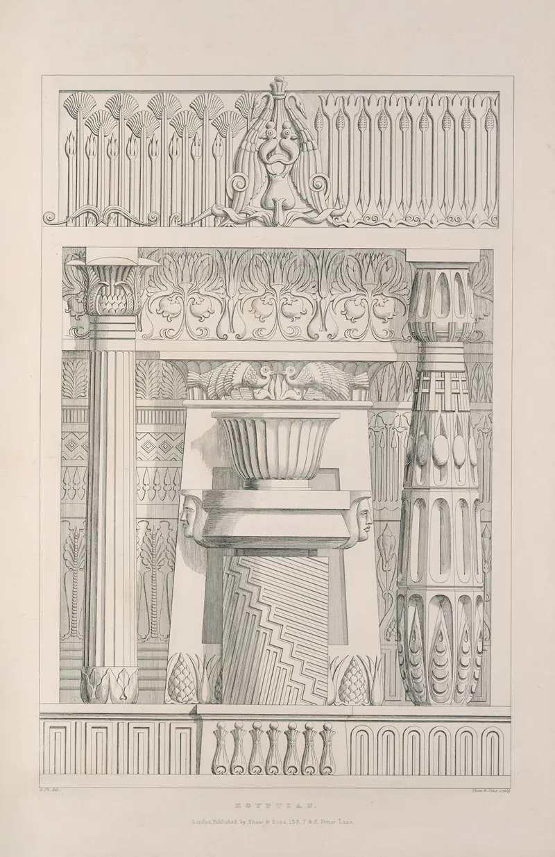 Rudiments Of Curvilinear Design Pl 11 Wall Art by George Phillips - High-Resolution Digital Print