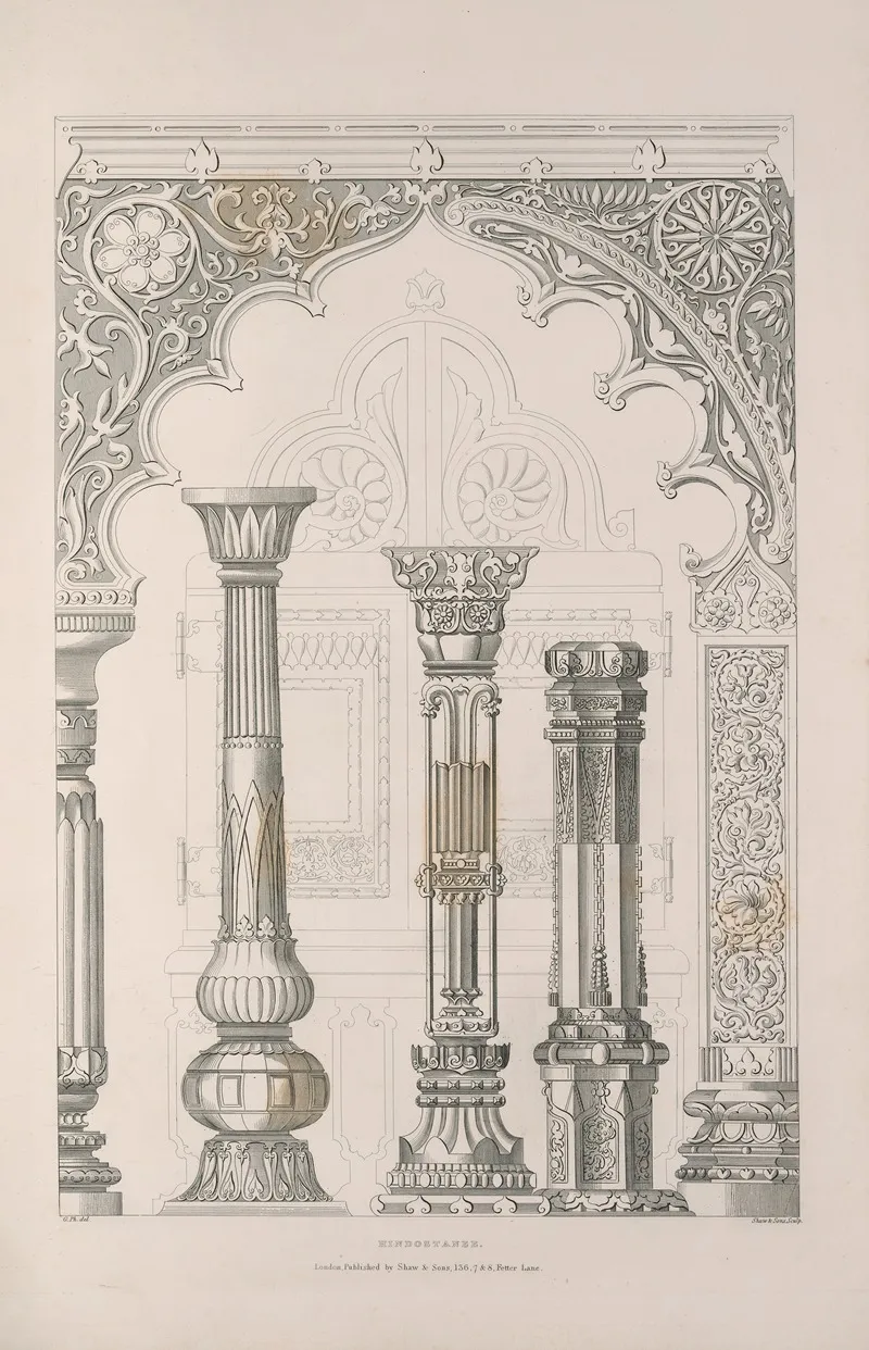 Rudiments Of Curvilinear Design Pl 13 Wall Art by George Phillips - High-Resolution Digital Print