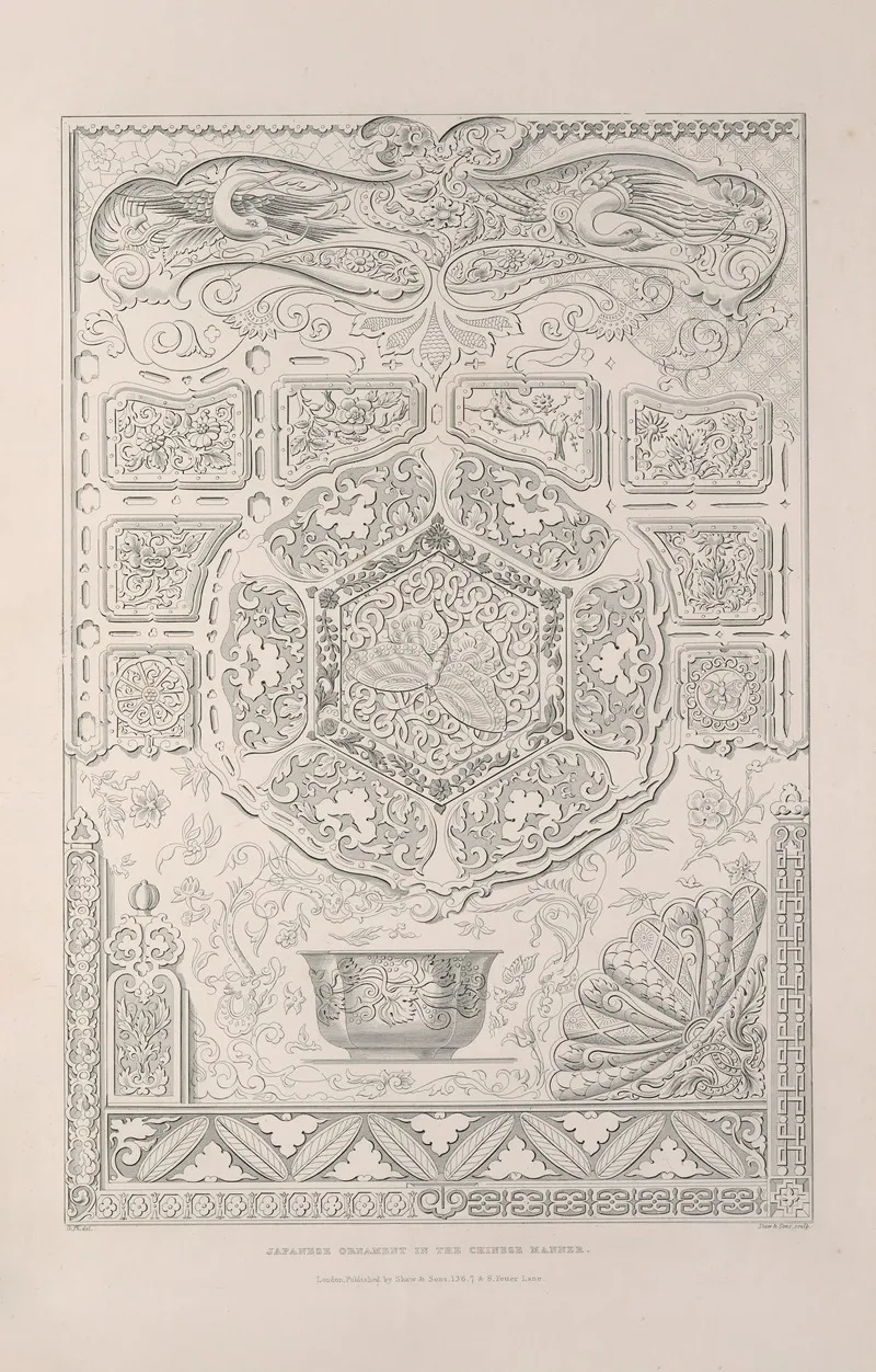 Rudiments Of Curvilinear Design Pl 16 Wall Art by George Phillips - High-Resolution Digital Print
