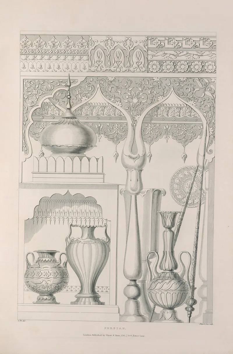 Rudiments Of Curvilinear Design Pl 18 Wall Art by George Phillips - High-Resolution Digital Print